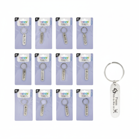 Keychain Horoscope Metal - Length 8 cm - Assorted Designs