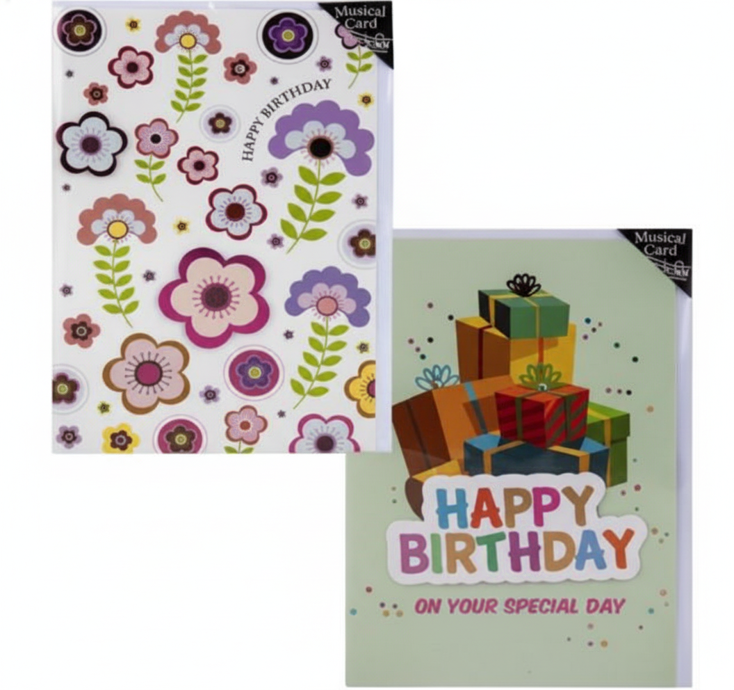 Card and Envelope Birthday - Musical - Assorted Designs