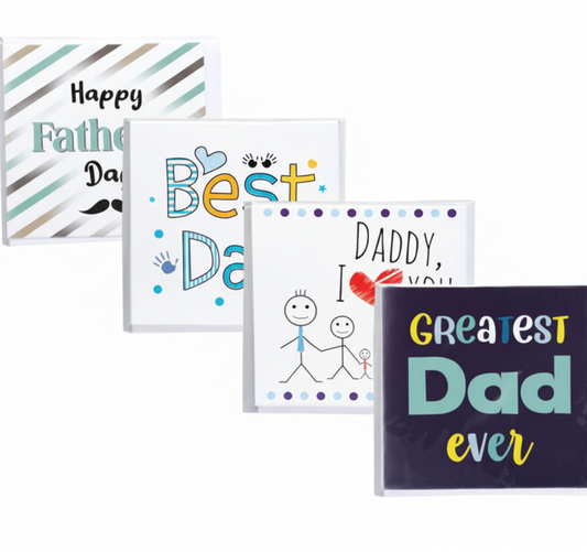 Mini Fathers Day Cards - 7 x 7 cm - Pack of 24