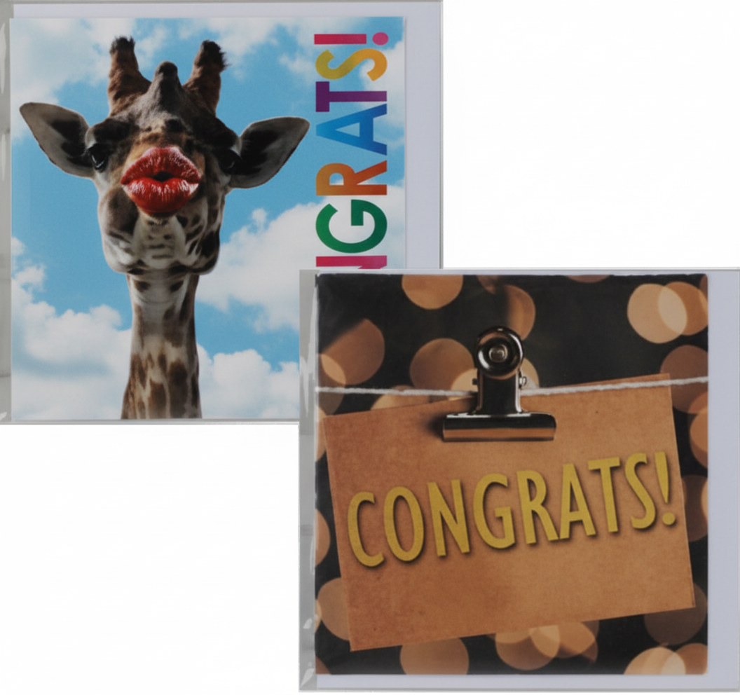 Card and Envelope with Assorted Mini Congrats Designs