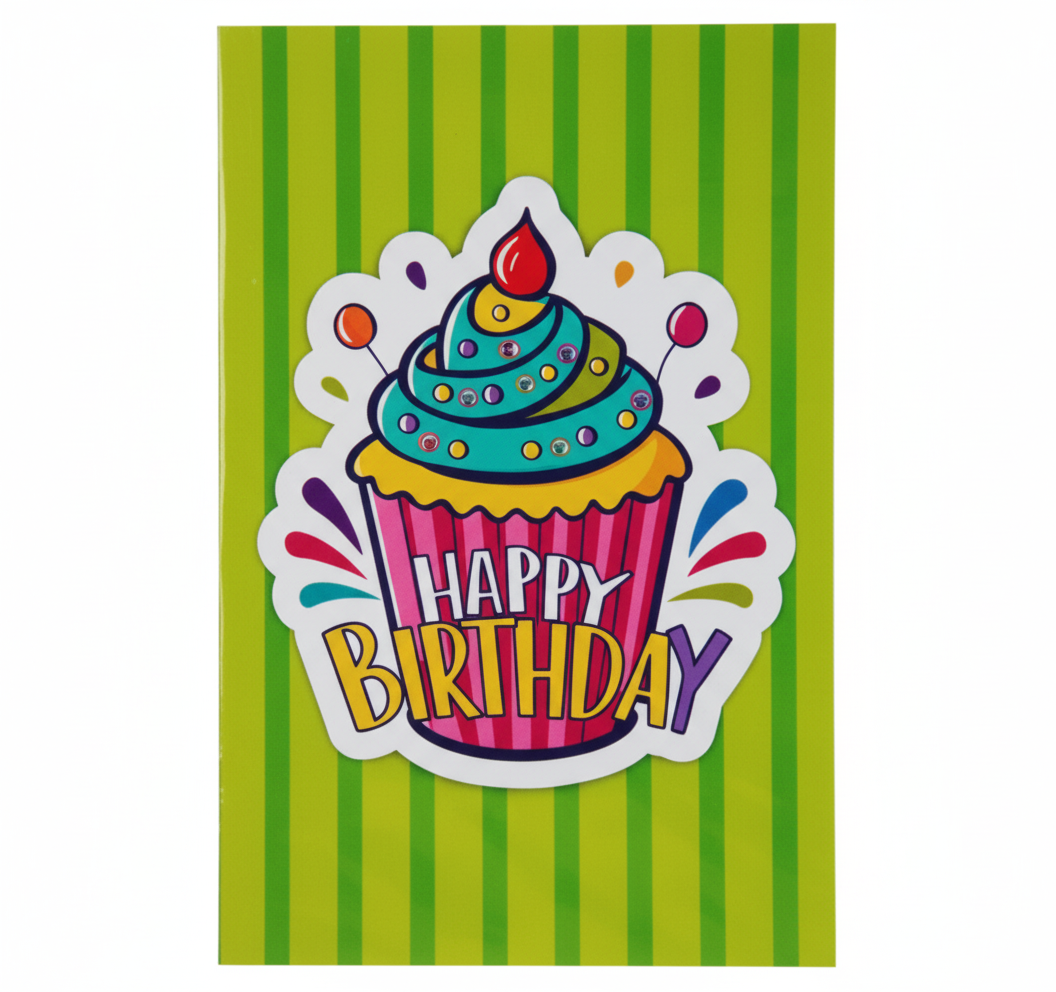 Happy Birthday Card and Envelope 3D