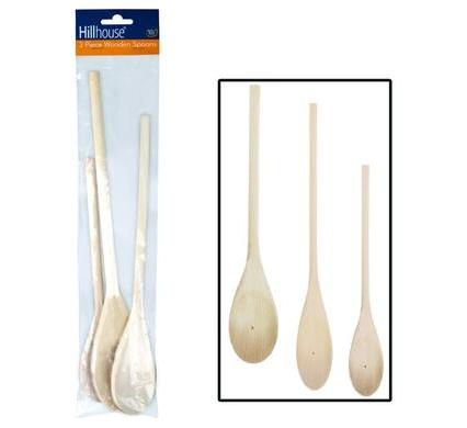 Mixing Spoons Wooden - 3 Piece Set - Hillhouse