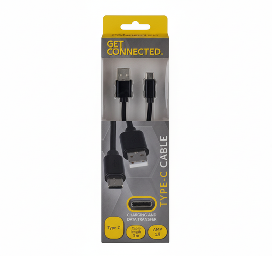 Type C USB Cable - 1.5 Amp - 3 Meter