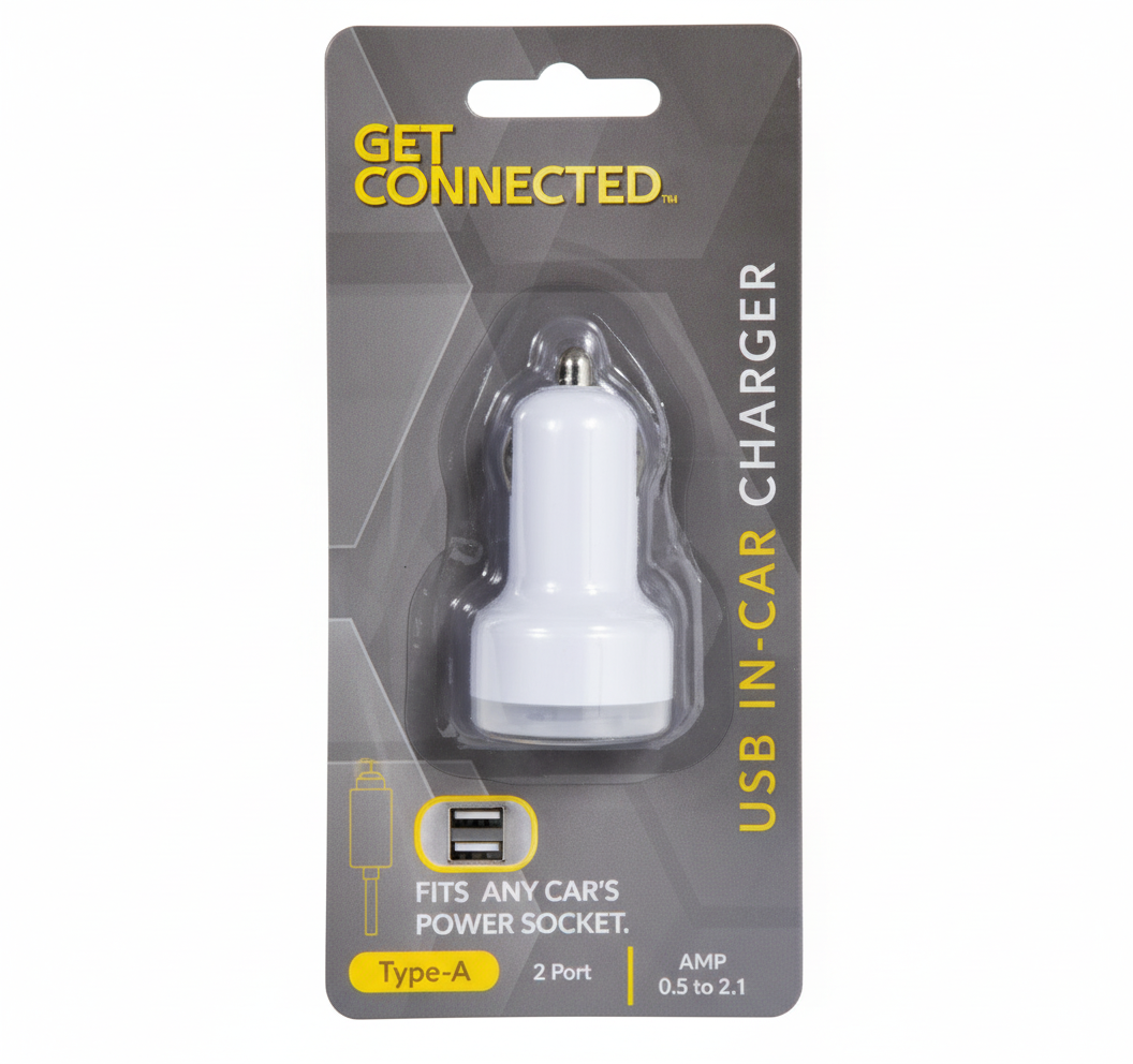 USB In-Car Charger (2 Port, 2.1 Amp)