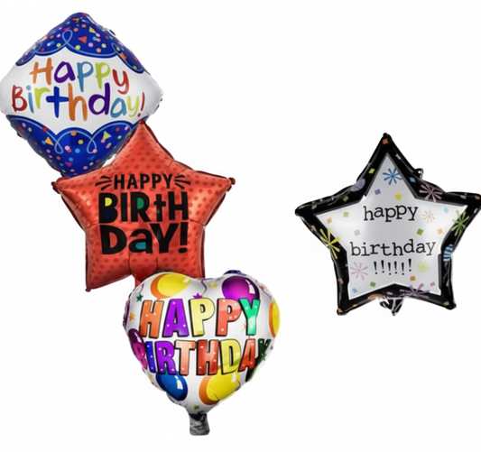 Air-Fill Balloon with Stick Shape for Birthday (45 cm) - Various Colours