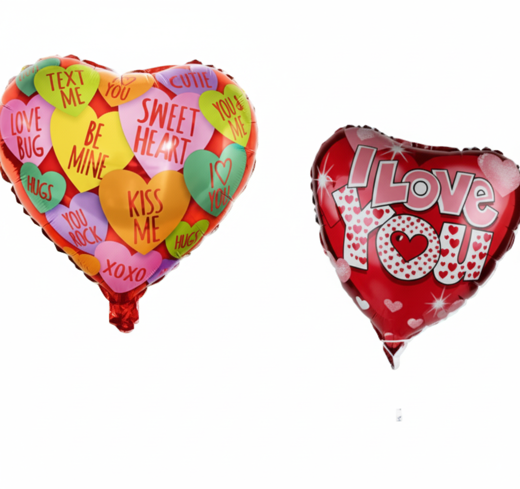 Valentine's Day Air-Fill Balloon with Hugs and Kisses and Assorted Designs (45 cm)