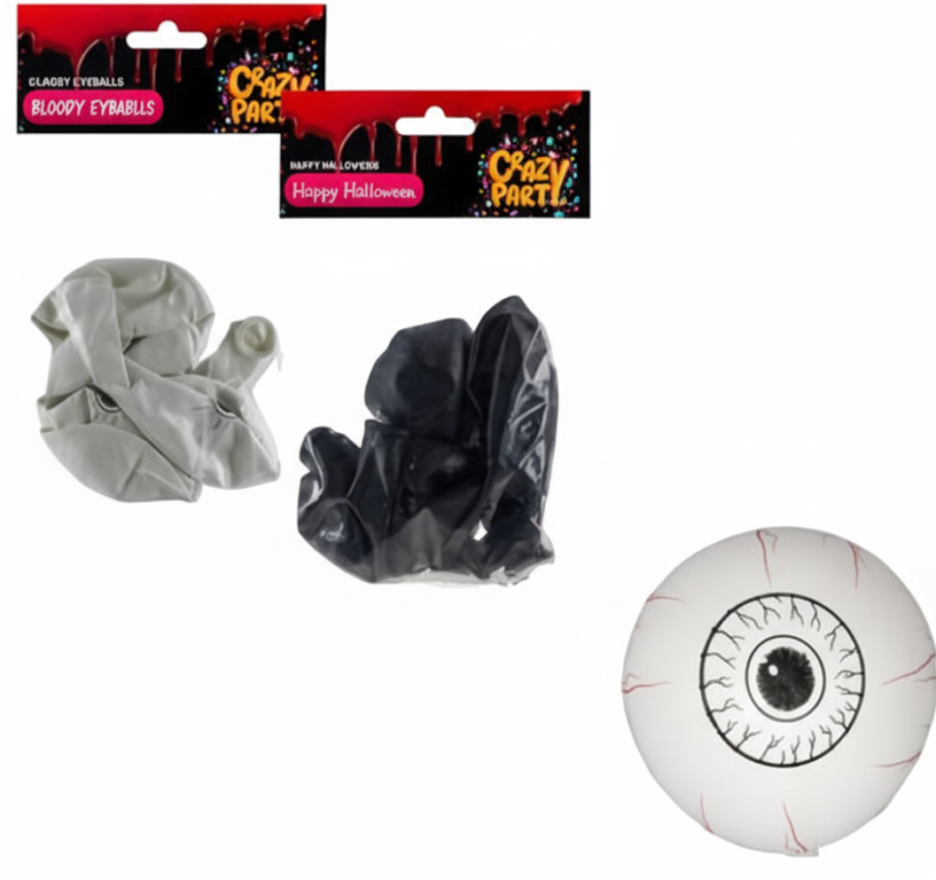 Halloween Balloons with Assorted Designs, suitable for Helium (6 Pieces)