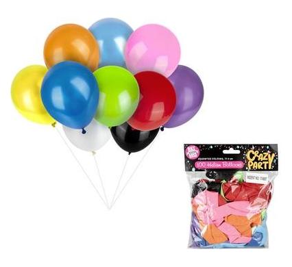 Balloons - 100 Pieces - Assorted Colours