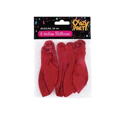 Balloons - Suitable for Helium - 6 Pieces - Red