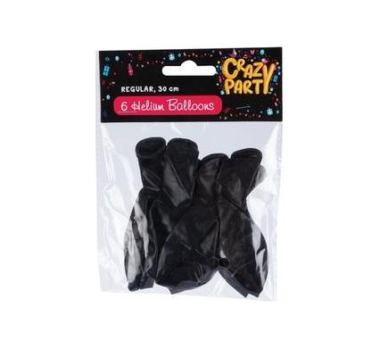 Balloons - Suitable for Helium - 6 Pieces - Black