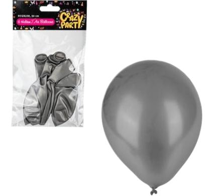Balloons - Suitable for Helium - 6 Pieces - Silver