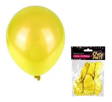 Balloons - Suitable for Helium - 6 Pieces - Metallic Yellow