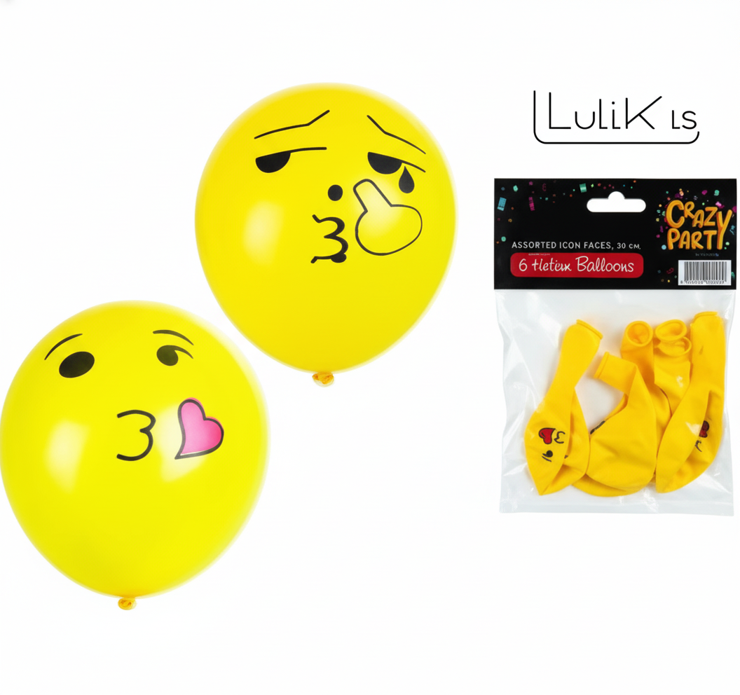 Helium Balloons with Assorted Icon (6pc)