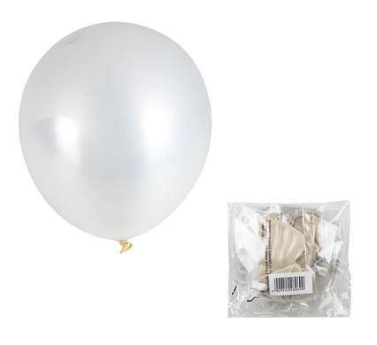 Balloons Helium Metallic White - 12 Pieces