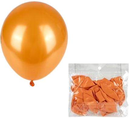 Balloon - Suitable for Helium - 12 Pieces - Metallic Orange