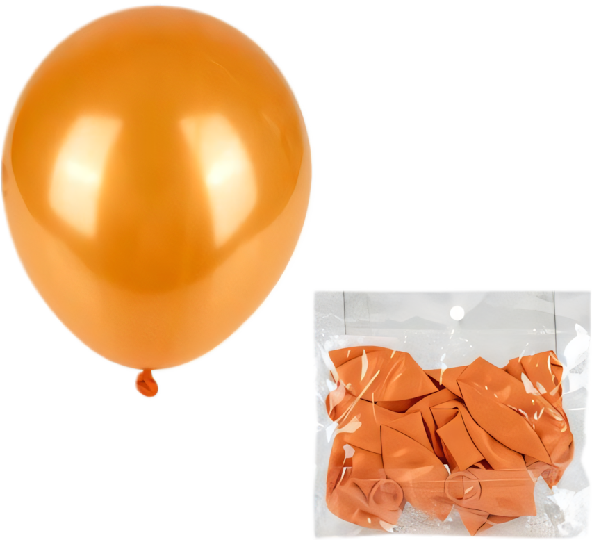 Metallic Orange Balloon Suitable for Helium (12 Pieces)