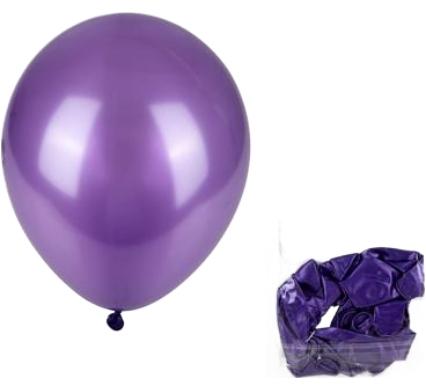 Balloons - Suitable for Helium - 12 Pieces - Metallic Purple