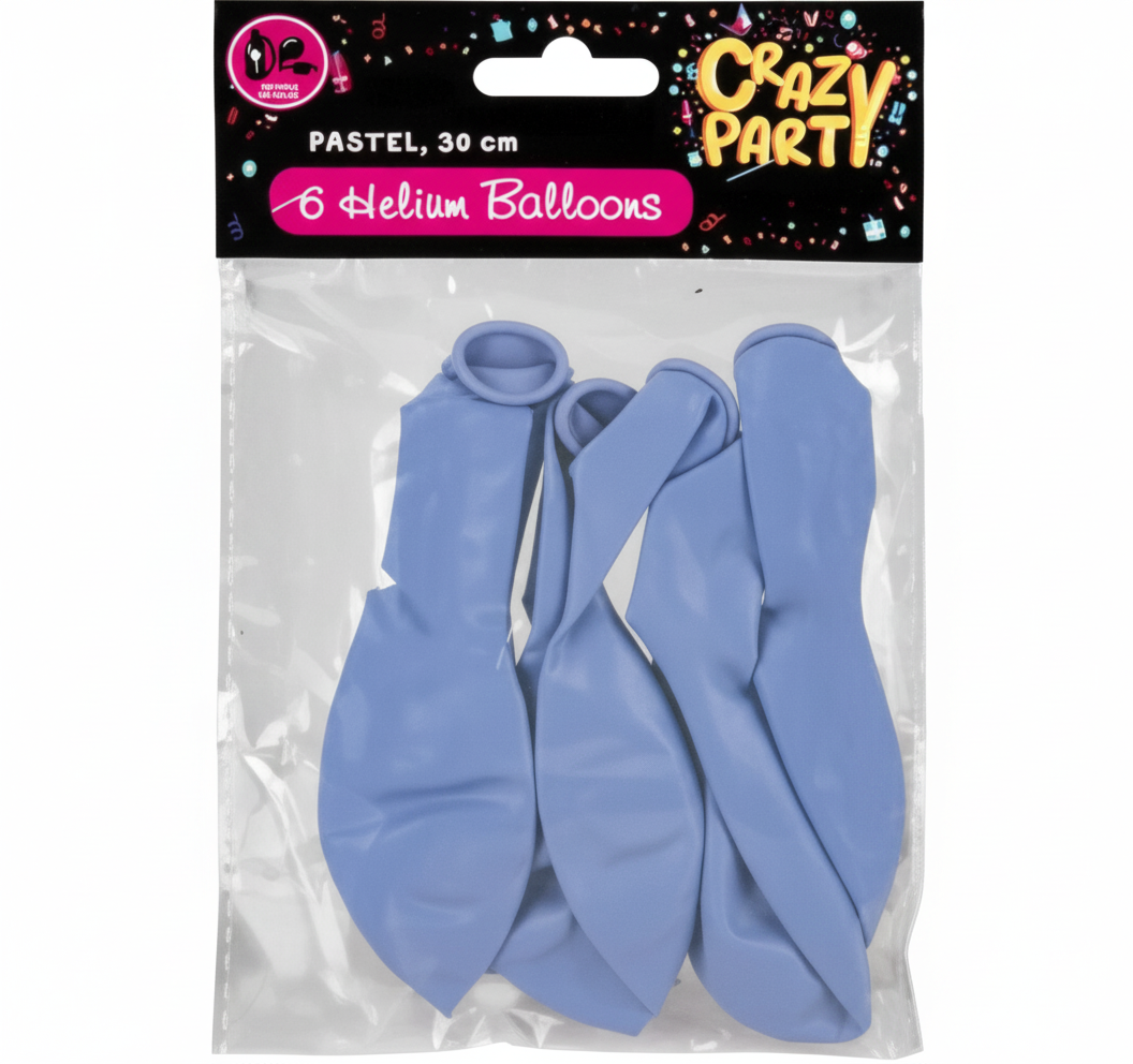 Pastel Blue Helium Balloons (6 Pieces)