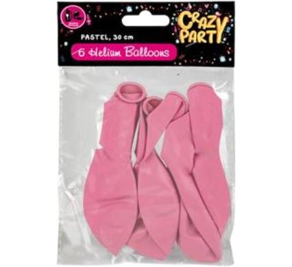 Balloon Helium - 6 Pieces - Pastel Pink