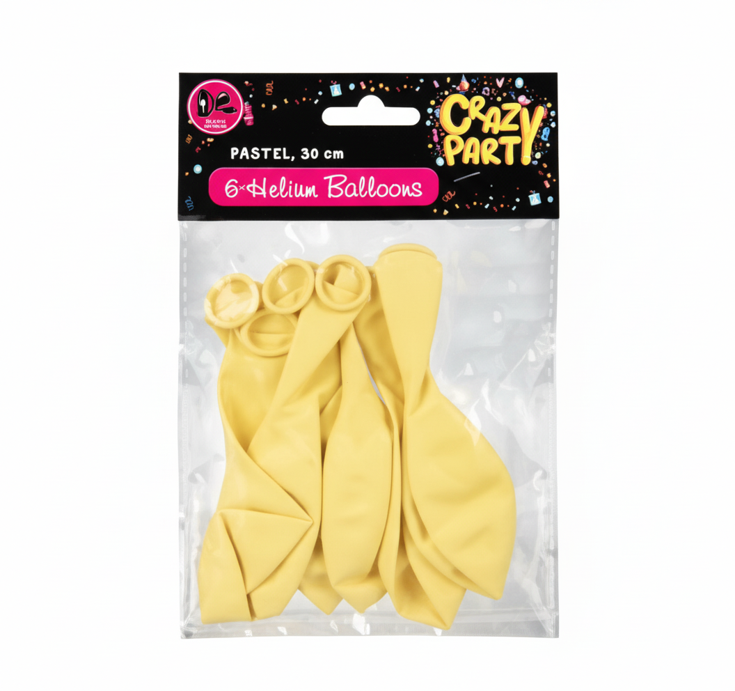 Pastel Yellow Helium Balloons (6 Pieces)