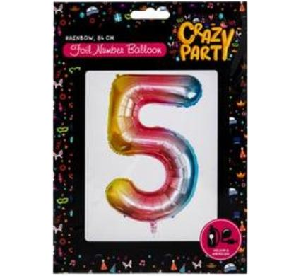 Balloon - Suitable for Helium Foil Rainbow Number 5 - 86 cm