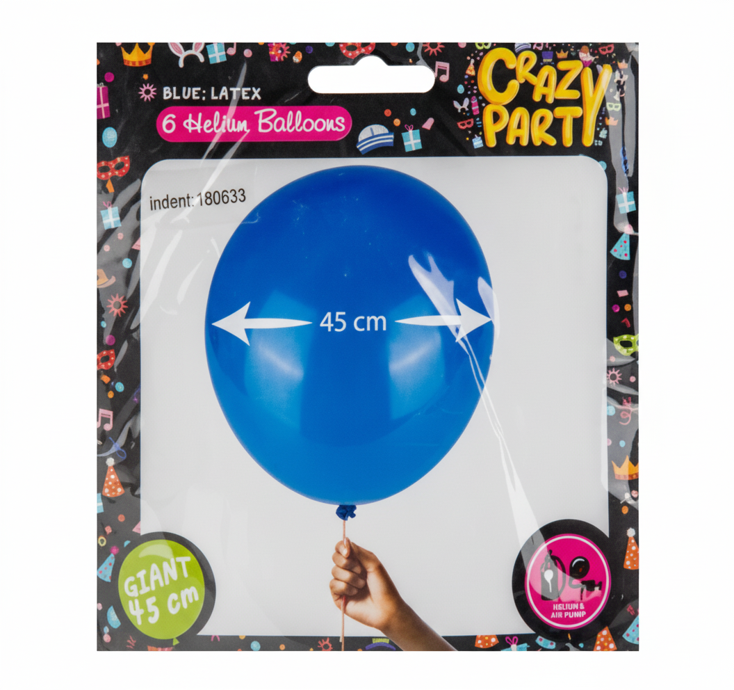 Blue Giant Balloons (6pc) - 45 cm
