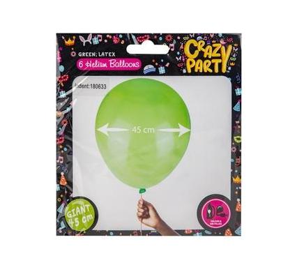 Giant Balloons 6pc Green - 45cm