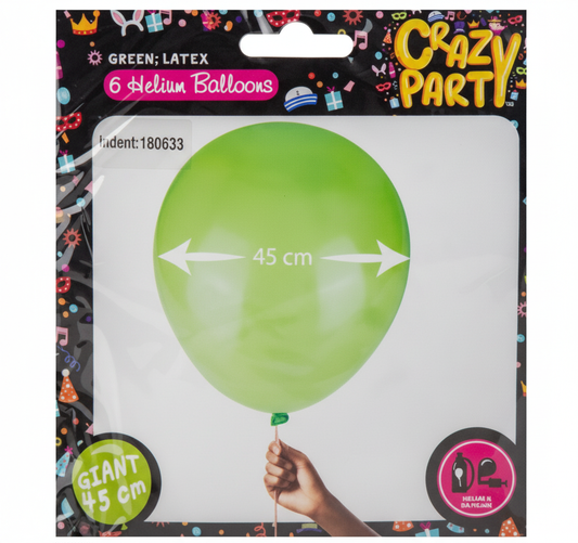 Green Giant Balloons 6pc (45 cm)