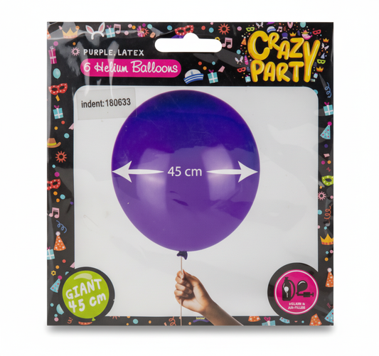 6pc Purple Giant Balloons (45 cm)