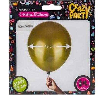 Giant Balloons 6pc Gold - 45cm