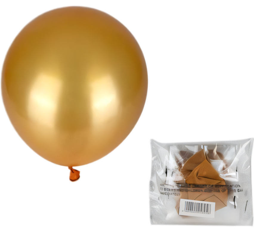Gold Helium Balloons (12 Pieces)