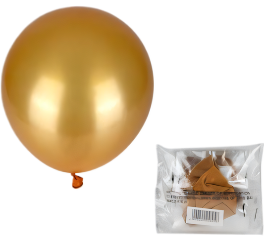 Gold Helium Balloons (12 Pieces)