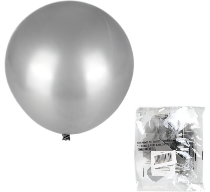Silver Helium Balloons (Pack of 12)
