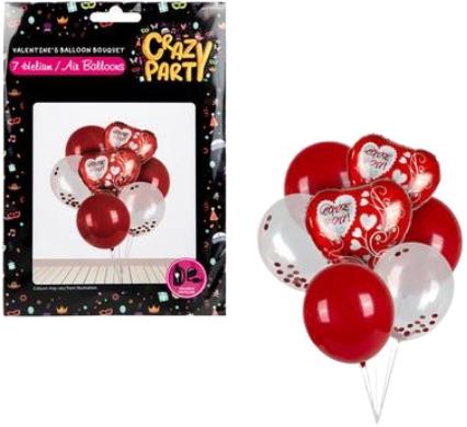 Balloons Helium Valentines Day Bouquet - 7 Pieces