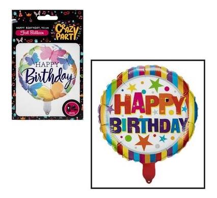 Balloon - Suitable for Helium - Round Happy Birthday - 45cm