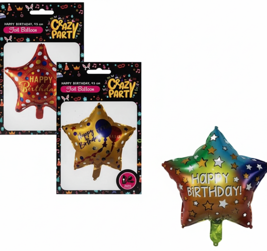 Helium Balloon with Happy Birthday Shape (45 cm) - Various Colours