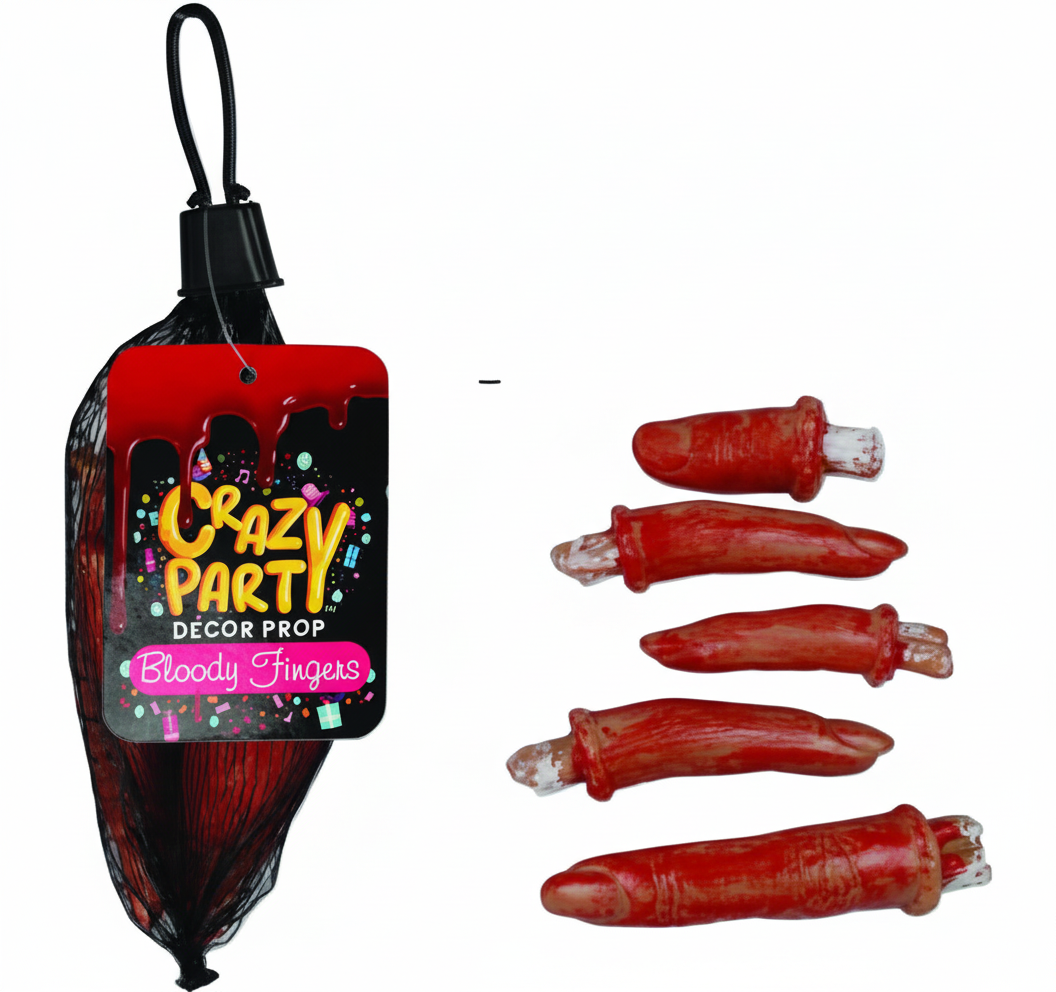 Plastic Party Prop Bloody Fingers