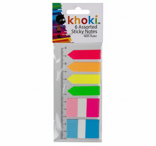 Self Stick Note Pad with Arrow and Flap and Ruler